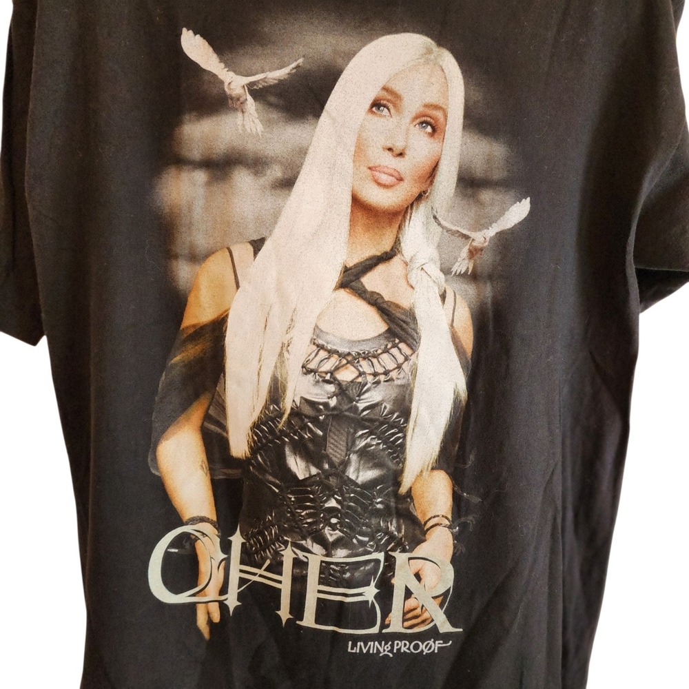 Vintage 2002 Cher Living Proof Farewell Tour T Shirt XL Double Sided Concert Tee - Picture 2 of 9